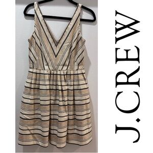 J. Crew Gold & Ivory Striped Dress